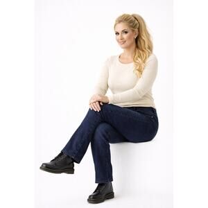 KÜHL Kontour™ Flex Denim Straight Jeans Women’s 10 Regular Adjustable Waist Blue